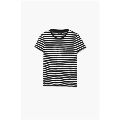 Striped heart T-shirt