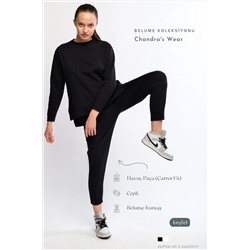 Chandraswear Черные женские спортивные штаны-морковки Брюки-морковки - Bunny