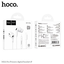 Наушники с микрофоном HOCO M111 Pro Lightning (белый) работают без Bluetooth