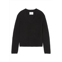 Marc O'Polo - LONGSLEEVE V NECK - Вязаный свитер - черный