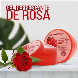 Натуральный увлажняющий и успокаивающий гель с экстрактом розы Wokali Natural Rose Gel 99% 300гр