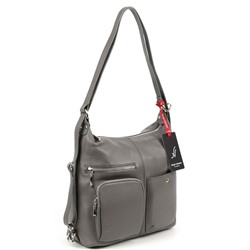 Женская кожаная сумка-рюкзак Sergio Valentini SV-90121 Грей