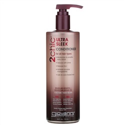 Giovanni, 2chic, Ultra-Sleek Conditioner, For All Hair Types, Brazilian Keratin + Moroccan Argan Oil, 24 fl oz (710 ml)