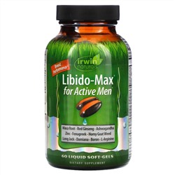 Irwin Naturals, Libido-Max для активных мужчин, 60 капсул с жидкостью