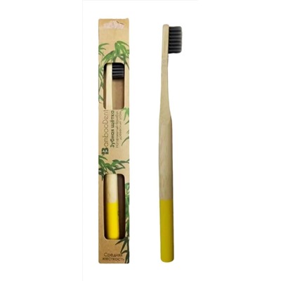 Зубная щетка для взрослых BambooDent бамбук, круглая ручка