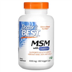 Doctor's Best, МСМ с OptiMSM, 1000 мг, 180 растительных капсул