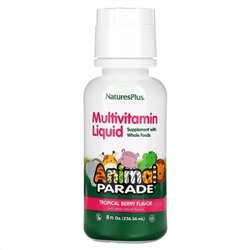 NaturesPlus, Animal Parade, Multivitamin Liquid, Tropical Berry, 8 fl oz (236.56 ml)