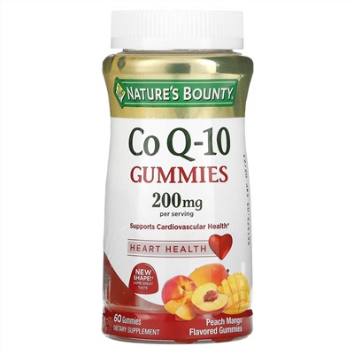 Nature's Bounty, жевательные таблетки с коэнзимом Q-10, со вкусом персика и маного, 100 мг, 60 жевательных таблеток