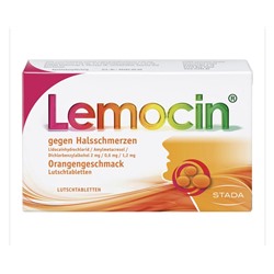 Lemocin таблетки для горла,вкус апельсин