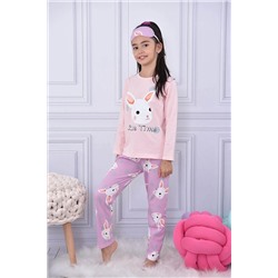 Пижамный комплект Pijakids Pink Rabbit в горошек для девочек 17027