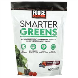 Force Factor, Smarter Greens, летние ягоды, 60 жевательных таблеток