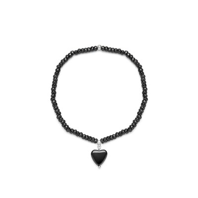 BRACCIALE ELASTICO CUORE PENDENTE EMATITE