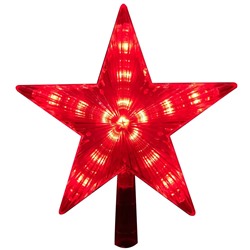 Светящаяся звезда на елку красная 18х16 см