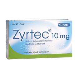 ZYRTEC 10 mg 20 film tablet (название лекарства на русском / аналоги Зиртек)