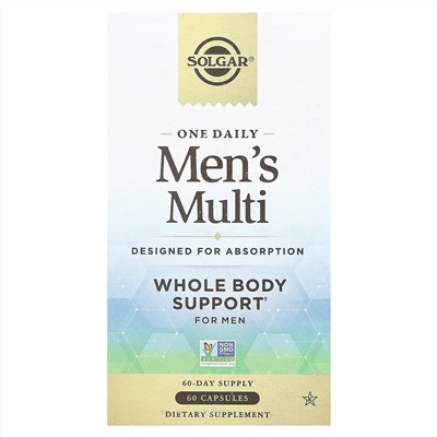 Solgar, One Daily Men's Multi, мультивитамины для мужчин, 60 капсул