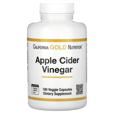 California Gold Nutrition, яблочный уксус, 180 растительных капсул