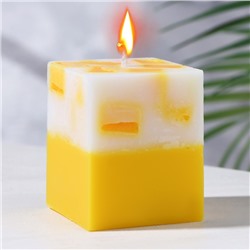 Свеча- куб с мозаикой "Лимон" ароматическая, 5×6 см