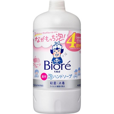 KAO Biore U Антибактериальная пенка для мытья рук с ароматом фруктов, сменная упаковка 770 мл