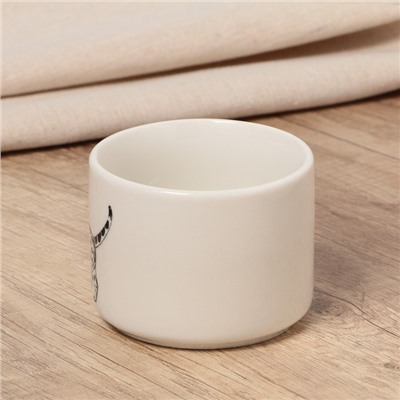 Чайная пара керамическая «Животные», 200 мл, цвет белый