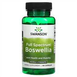 Swanson, Boswellia полного спектра, двойная сила действия, 60 капсул