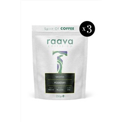 Raava Coffee Tanzania Peaberry kahve çekirdek ve öğütülmüş 250gr*3