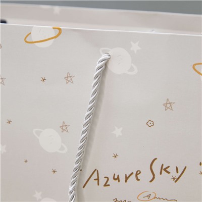 Пакет подарочный (M) "Azure sky space", grey (35*33*15)