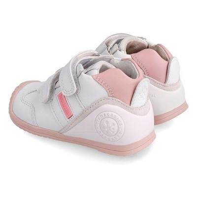 Biomecanics - sneakers - cuero - blanco y rosa