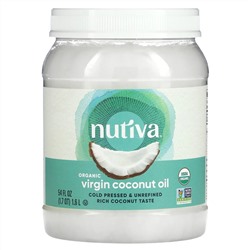 Nutiva, органическое кокосовое масло, первого отжима, 1,6 л (54 жидк. унции)