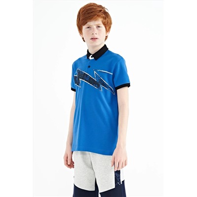 TOMMYLIFE Saks Детализированная футболка стандартного кроя с воротником-поло для мальчиков — 11154