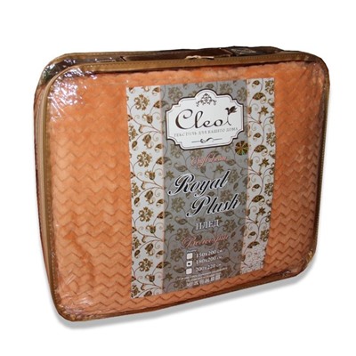 Плед Cleo Royal Plush евро, размер 200х220 см, велсофт, цвет крем-брюле