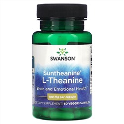 Swanson, Suntheanine, L-теанин, 100 мг, 60 растительных капсул