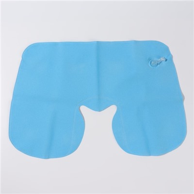 Подушка для шеи дорожная, надувная, 38 × 24 см, цвет голубой