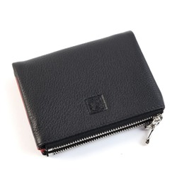 Маленький женский кожаный кошелек на магнитной кнопке VerMari 9949-1806А Блек/Ред