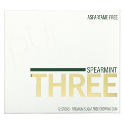 The PUR Company, Spearmint Three, Sugar Free Gum, 12 Sticks