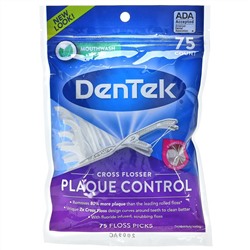 DenTek, Cross Flosser Plaque Control, жидкость для полоскания рта, 75 штук