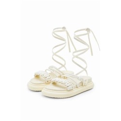 Strappy tie platform sandals