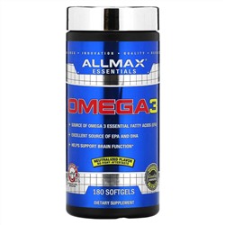 ALLMAX, рыбий жир с омега-3 кислотами, сверхчистый рыбий жир из холодноводной рыбы, 180 мягких желатиновых капсул