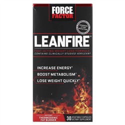 Force Factor, LeanFire, формула для быстрого снижения веса, 30 растительных капсул