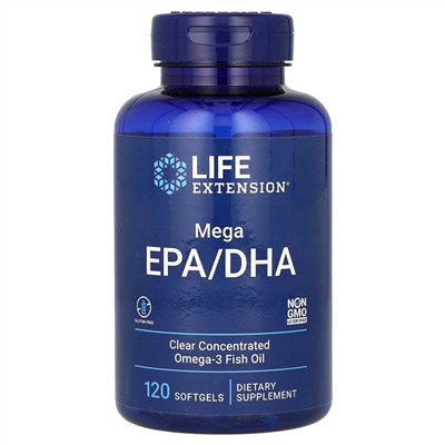 Life Extension, Mega EPA/DHA, 120 капсул