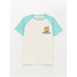LC Waikiki Удобная футболка с круглым вырезом с принтом для мальчиков