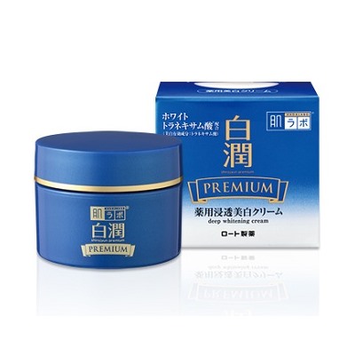 HADA LABO Отбеливающий питательный увлажняющий Shirojyun Premium крем для лица, банка 50 гр.