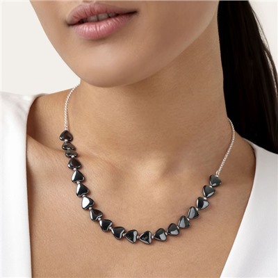 HEMATITE HEARTS NECKLACE