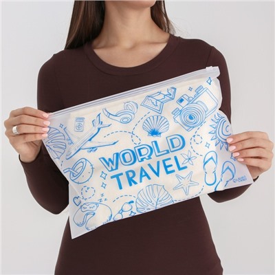 Зип пакет для путешествий «World travel», 14 мкм, 36 х 24 см.
