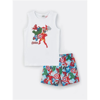 LC Waikiki Майка и шорты для плавания с круглым вырезом и принтом «Мстители» для мальчика