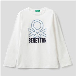 T-Shirt - 100% Baumwolle - bedruckt - Logo - weiß