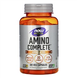 NOW Foods, Sports, Amino Complete, аминокислотный комплекс, 120 вегетарианских капсул