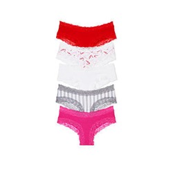 5-Pack Lace-Waist Cotton Cheeky Panties