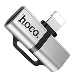 Адаптер Hoco LS20 Apple Dual Lightning Digital Audio Converter (silver)