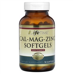 LifeTime Vitamins, Cal-Mag-Zinc с витамином D, 90 мягких таблеток