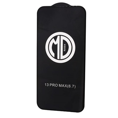 Защитное стекло утолщенное MD iPhone 13 Pro Max/14 Plus (черный) тех.упаковка